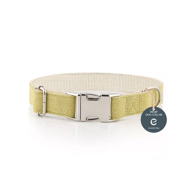 Artificial Flowers & Plants: Natural Hemp & Cotton Dog Collar (Grass Green)
