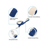Dog Collars, Leads & Harnesses: Natural Hemp & Cotton Dog Lead Leash (Ink Blue)