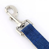 Dog Collars, Leads & Harnesses: Natural Hemp & Cotton Dog Lead Leash (Ink Blue)