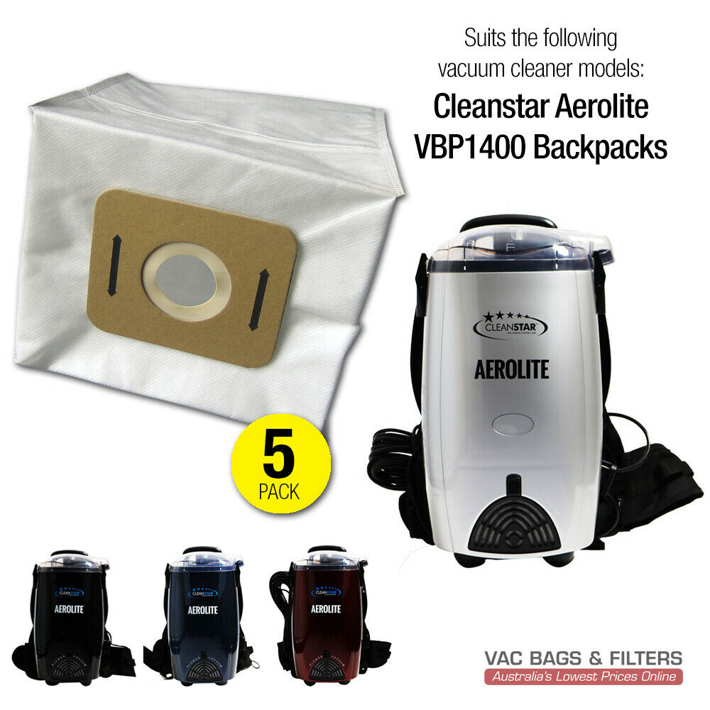 Vacuum Cleaner Accessories: 5 x  Vacuum Bags for Cleanstar Aerolite VBP1400 Backpacks