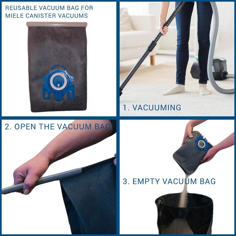 Vacuum Cleaner Accessories: Reusable Vacuum Cloth Bags for Miele GN & FJM Vacuum Cleaners