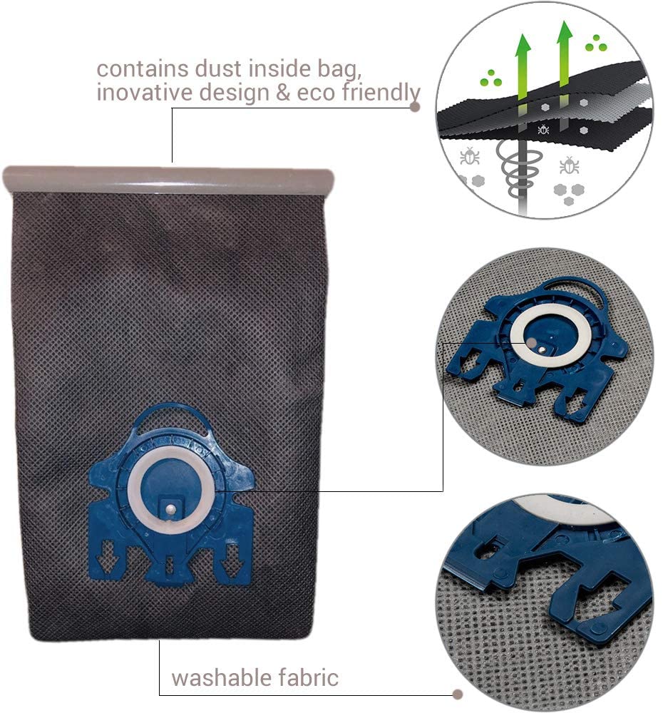 Vacuum Cleaner Accessories: Reusable Vacuum Cloth Bags for Miele GN & FJM Vacuum Cleaners