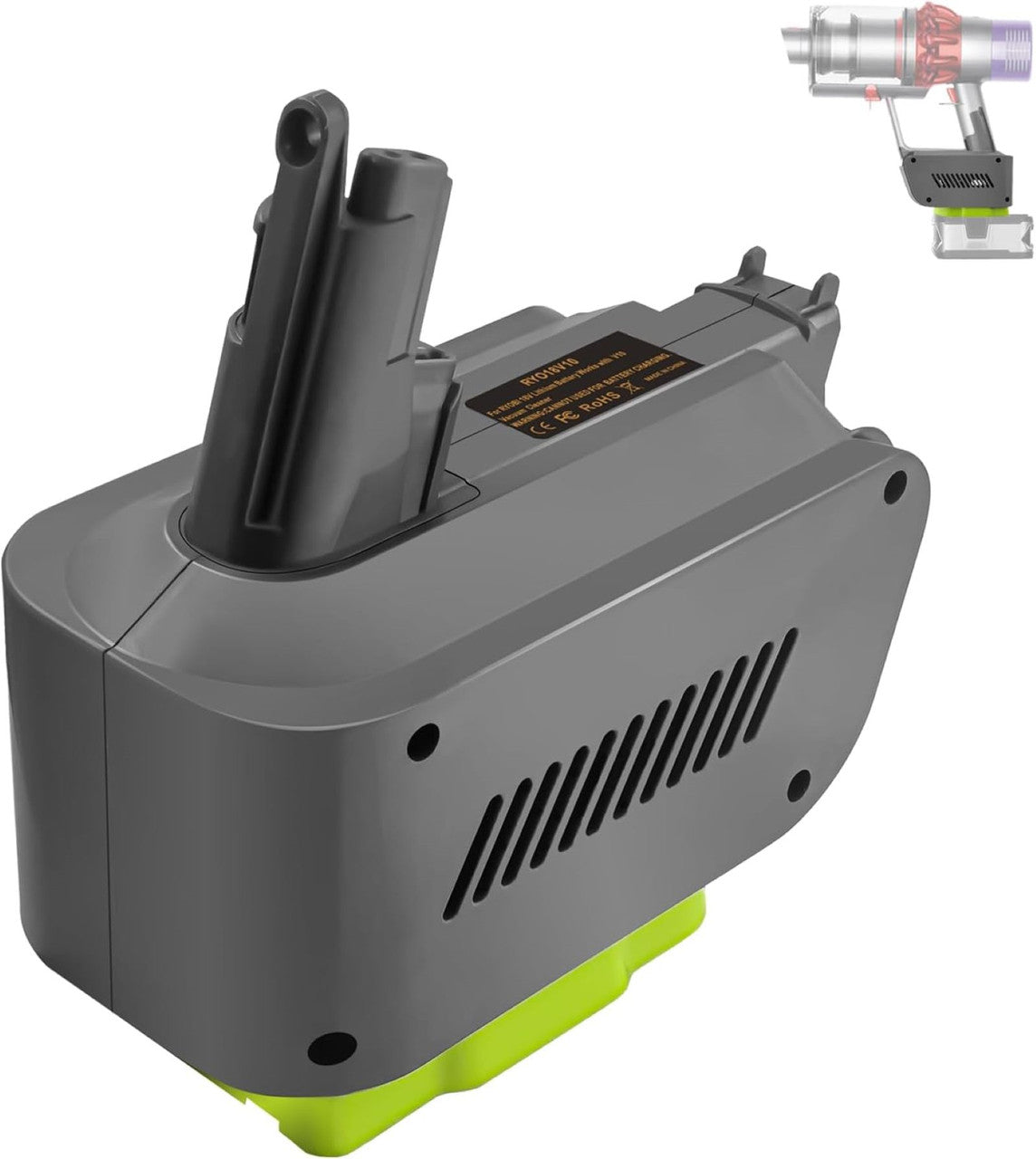 Vacuum Cleaner Accessories: Hygieia Ryobi Converter - Ryobi ONE+ 18V To Dyson V10 Battery Converter / Adapter