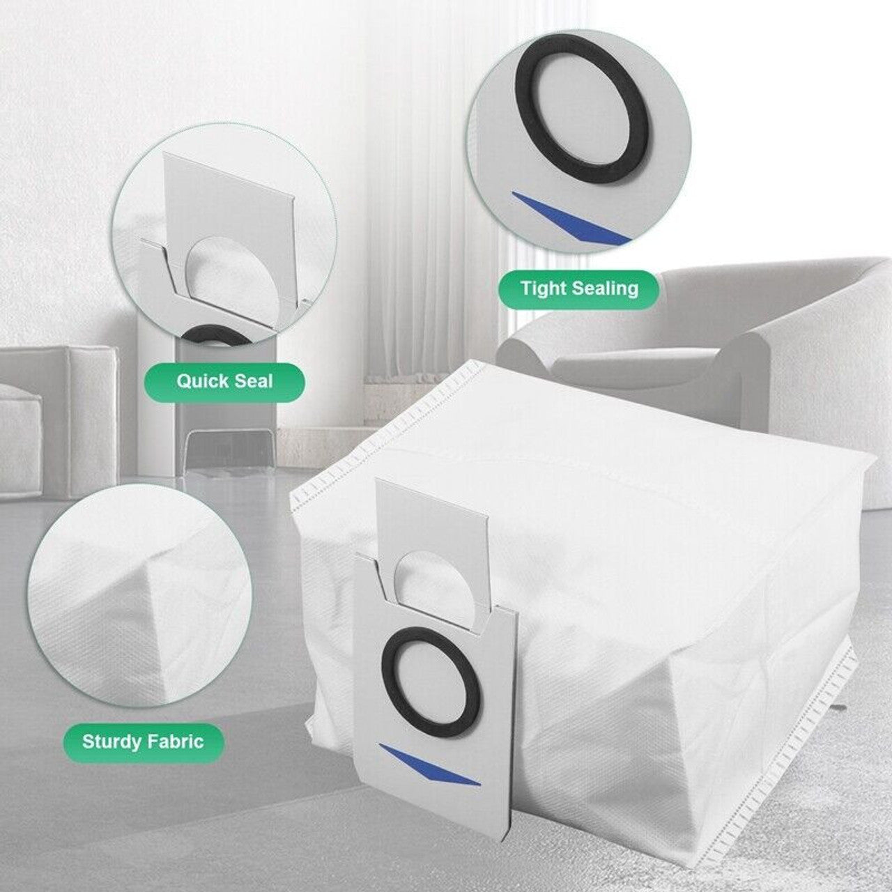 Vacuum Cleaner Accessories: 12 X Auto Empty Station Dust Bags For Ecovacs Deebot X1 Omni Series Robots
