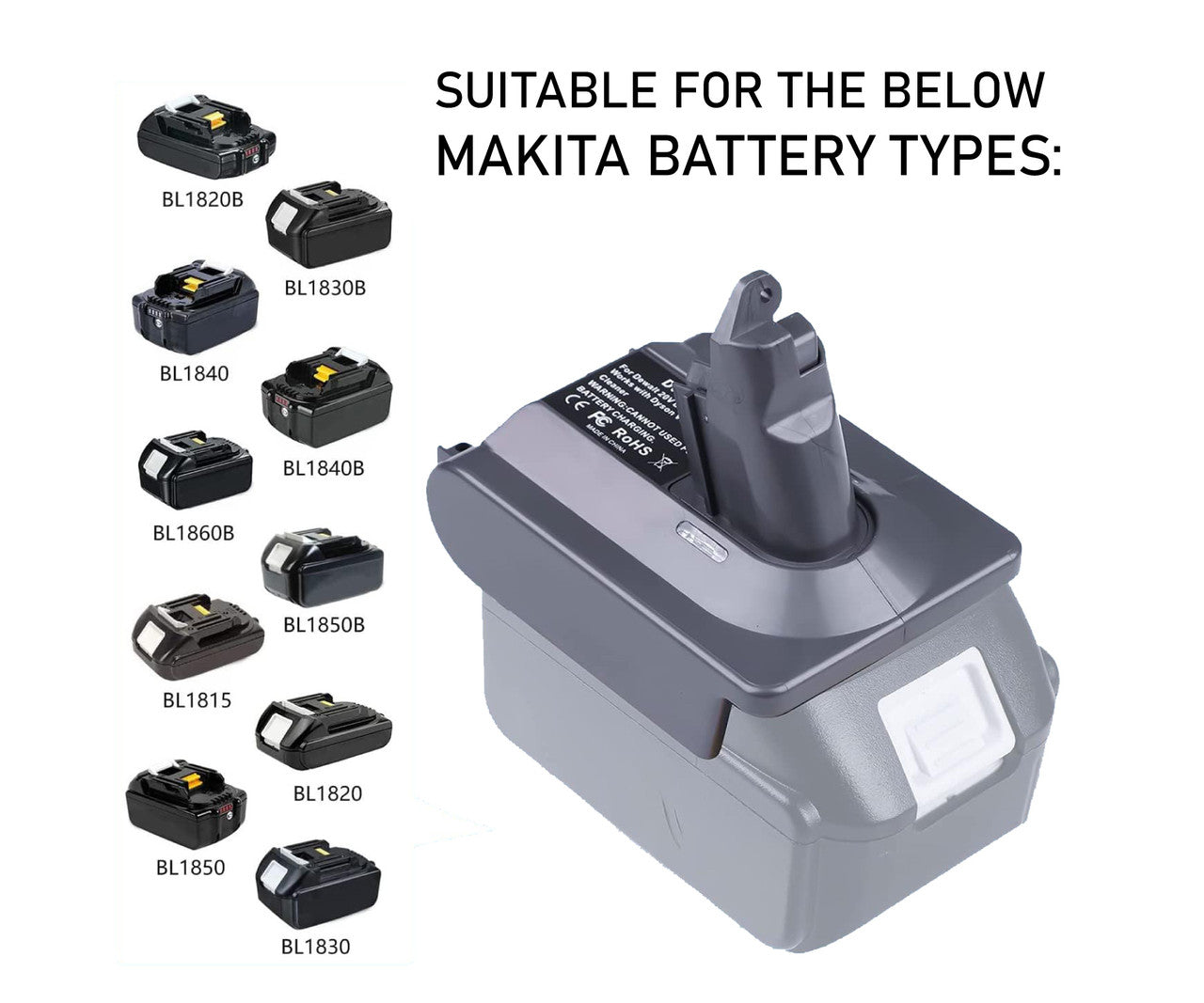 Vacuum Cleaner Accessories: Makita 18V To Dyson V7 & V8  Battery Converter / Adapter