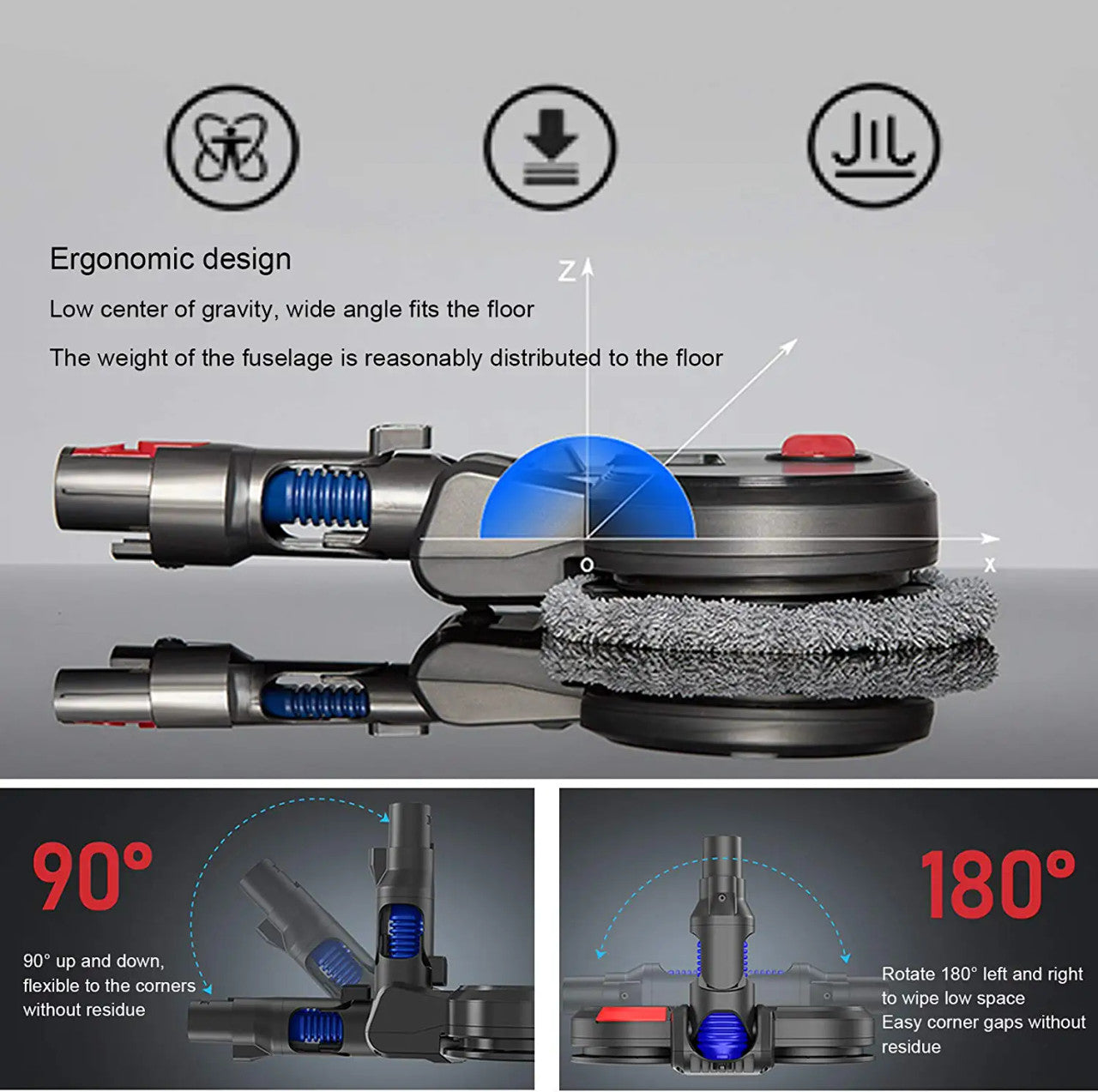 Vacuum Cleaner Accessories: Superior Mop & Vacuum Tool for Dyson V7, V8, V10, V11 & V15 Vacuum Cleaners