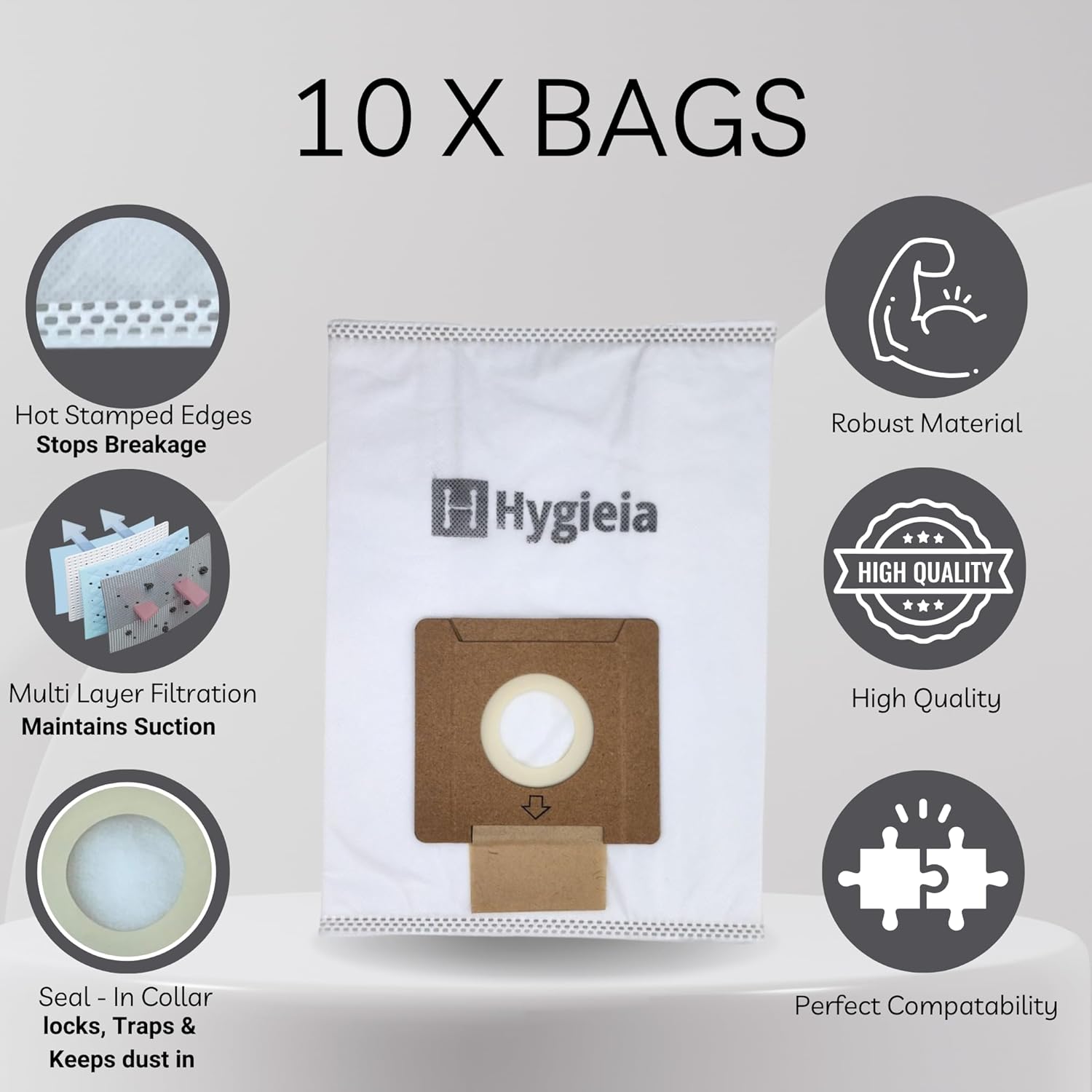Vacuum Cleaner Accessories: 10 X Dust Bags for Sauber Pro Pets SJ-100 Vacuum Cleaners