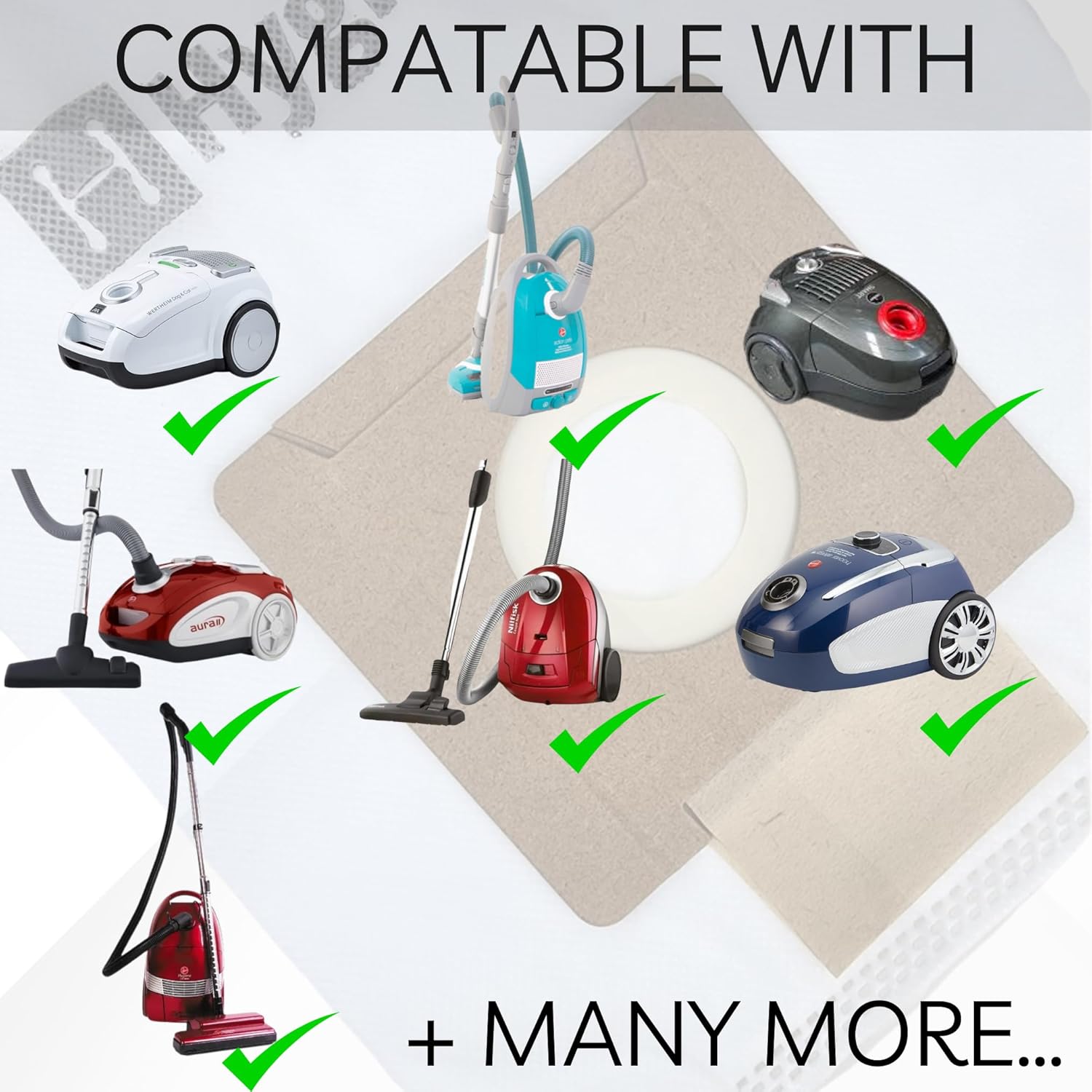Vacuum Cleaner Accessories: 10 X Dust Bags for Sauber Pro Pets SJ-100 Vacuum Cleaners