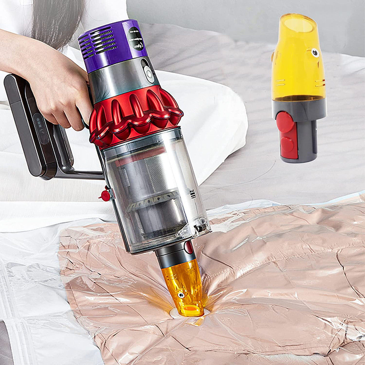 Vacuum Cleaner Accessories: Air Sealing Dyson Adaptor for Vacuum Seal, Space Saver Storage bags