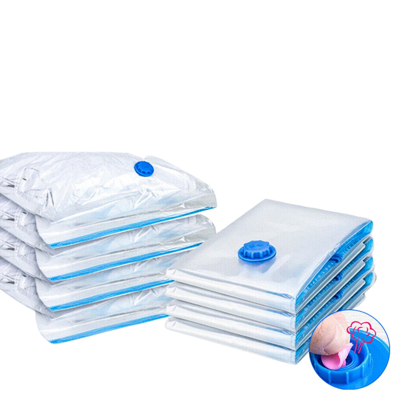 Vacuum Cleaner Accessories: 9 Pack Space Saver Vacuum Seal Storage Bag Kit, 2 Large, 5 Medium & 2 Small
