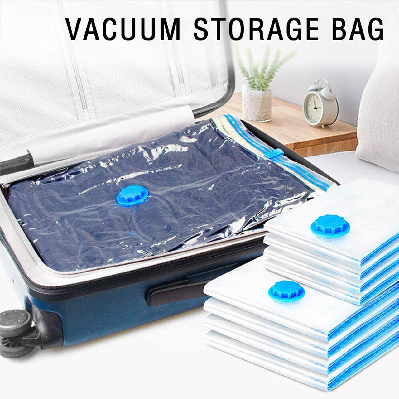 Vacuum Cleaner Accessories: 9 Pack Space Saver Vacuum Seal Storage Bag Kit, 2 Large, 5 Medium & 2 Small