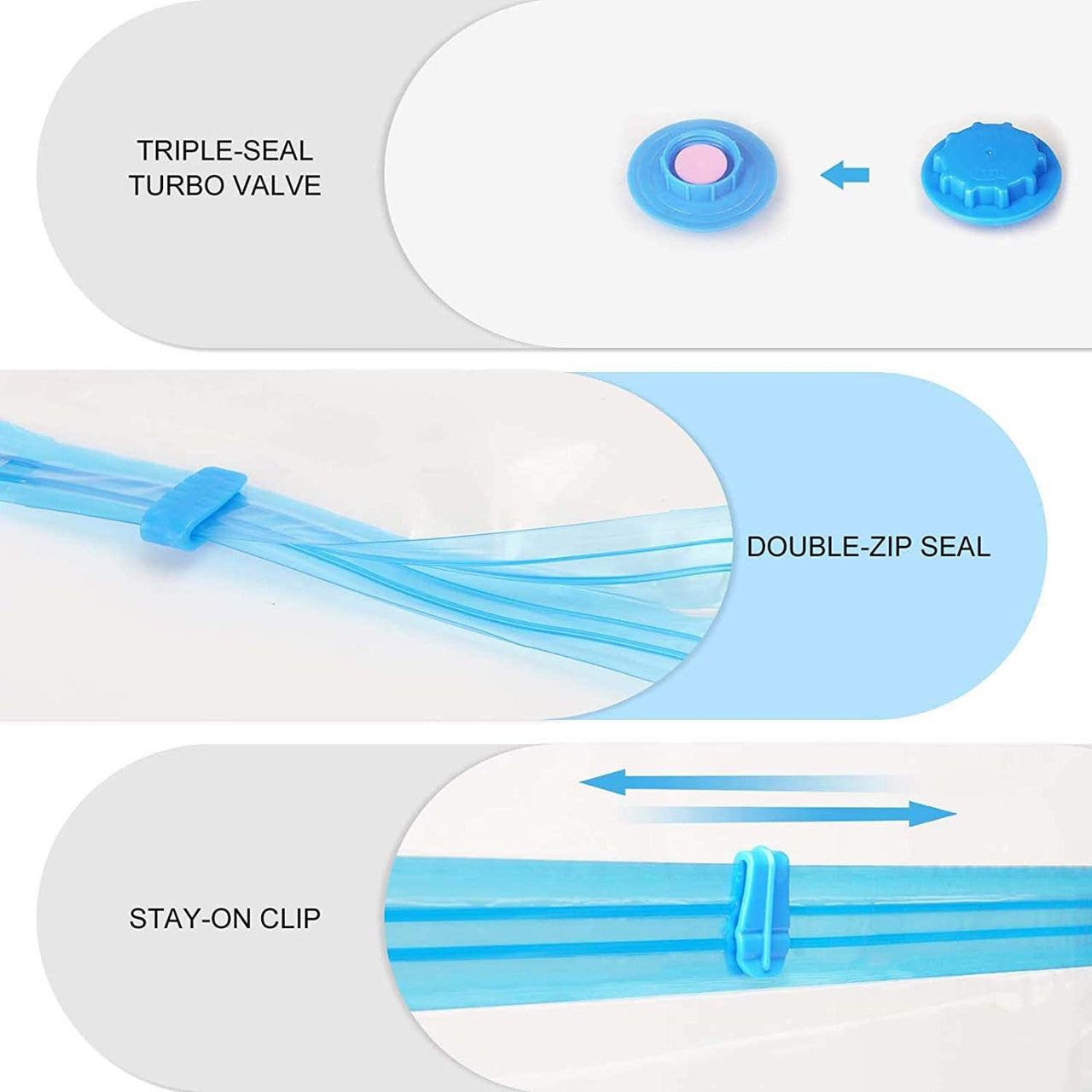 Vacuum Cleaner Accessories: 9 Pack Space Saver Vacuum Seal Storage Bag Kit, 2 Large, 5 Medium & 2 Small