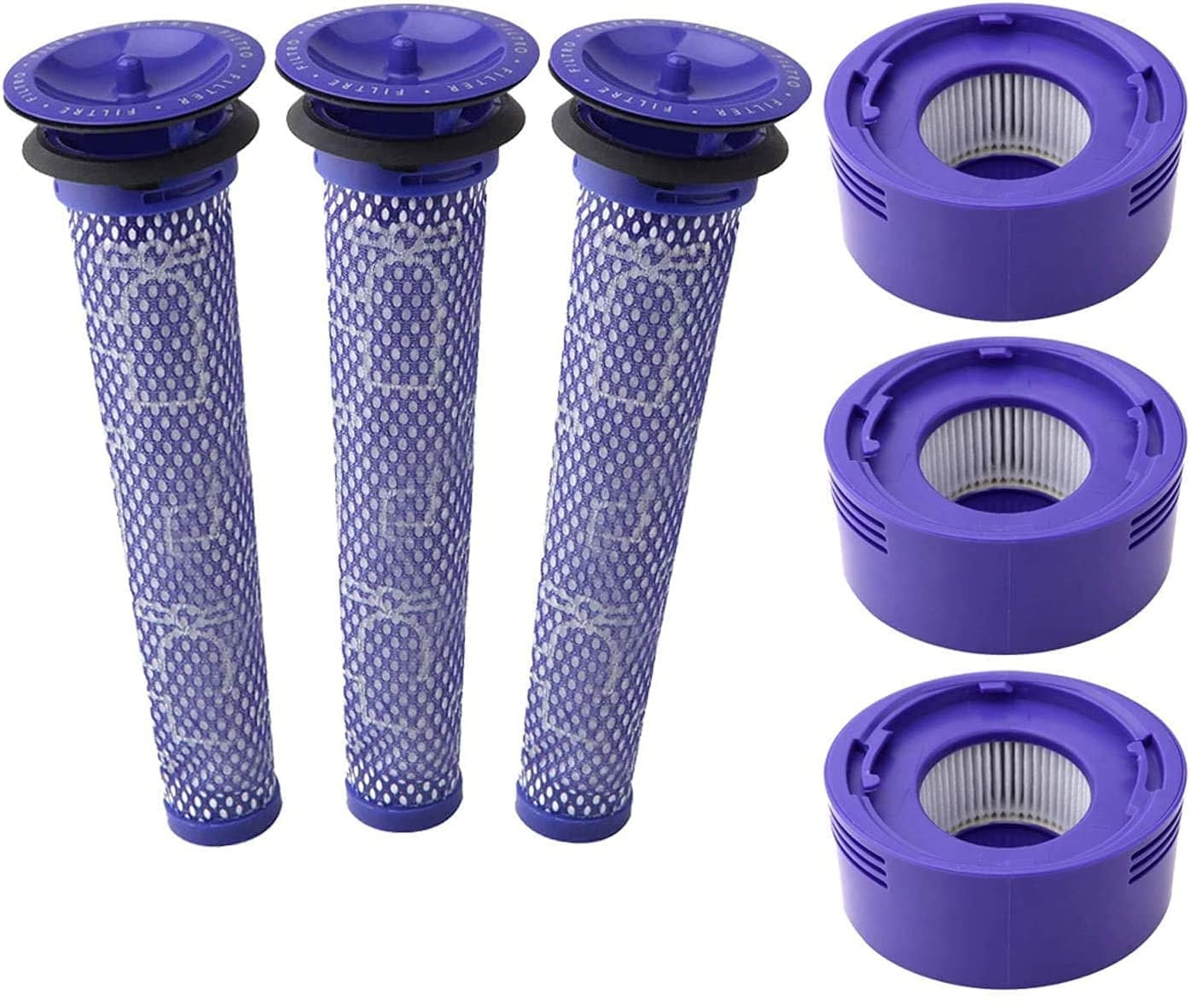 Vacuum Cleaner Accessories: 3 X Filter Kits for DYSON V7 (SV11, SV37) & V8 (SV10, SV25) Vacuum Cleaners