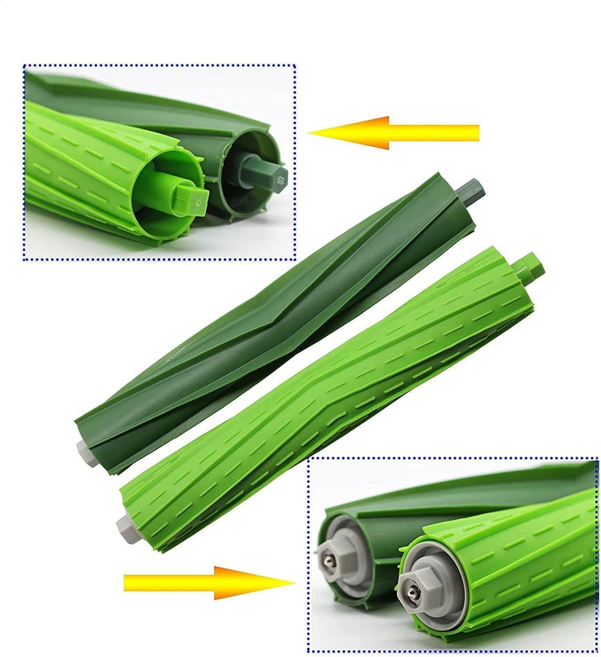 Vacuum Cleaner Accessories: Hygieia Roller Brush Set -  For iRobot Roomba I, E and J Series & Max 10 Series