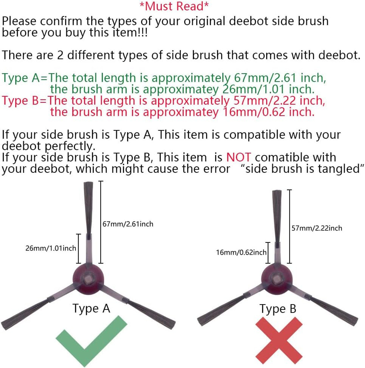 Vacuum Cleaner Accessories: Side Brush Value Pack For Ecovacs Deebot 700/750/920/950/T5/N8/T8/T9/NEO/X1/T20