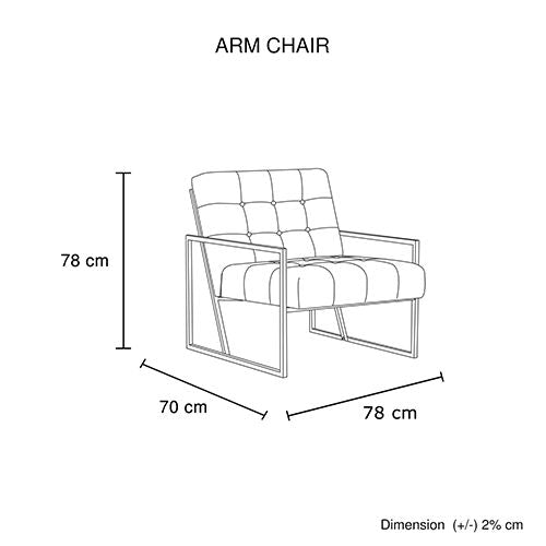 Arm Chair Blue Velvet Fabric Golden Metal Base