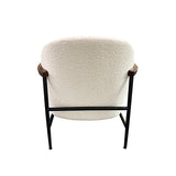 Outdoor Chairs: Denmark Arm Chair Polyester Fabric Upholstery Wooden Structure Solid Foam Black Metal Legs