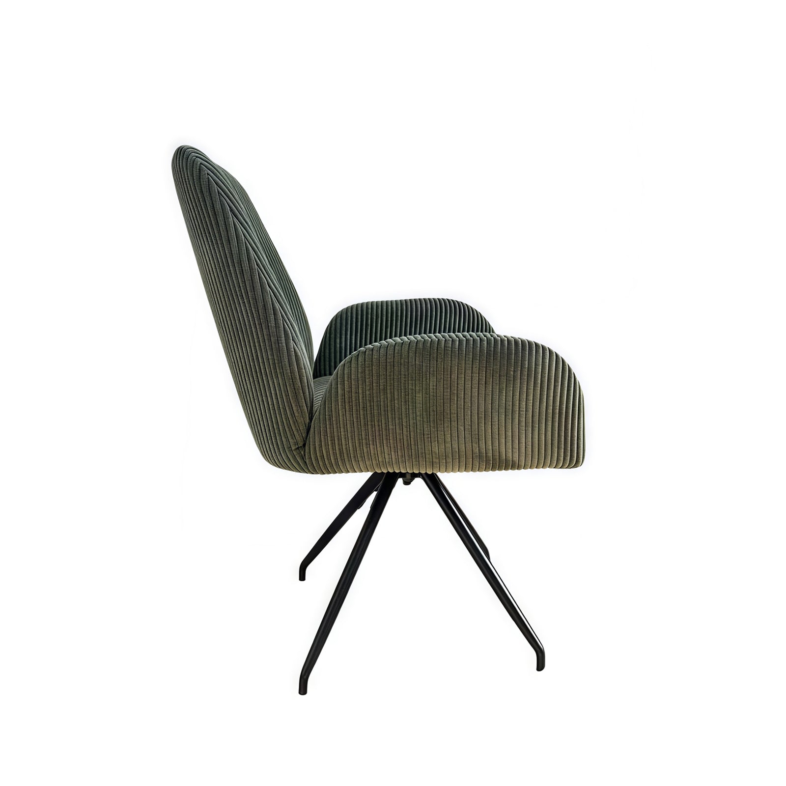 Kitchen & Dining Chairs: Dining Chair Linen Fabric Upholstered Seat Powder Coated Iron Legs