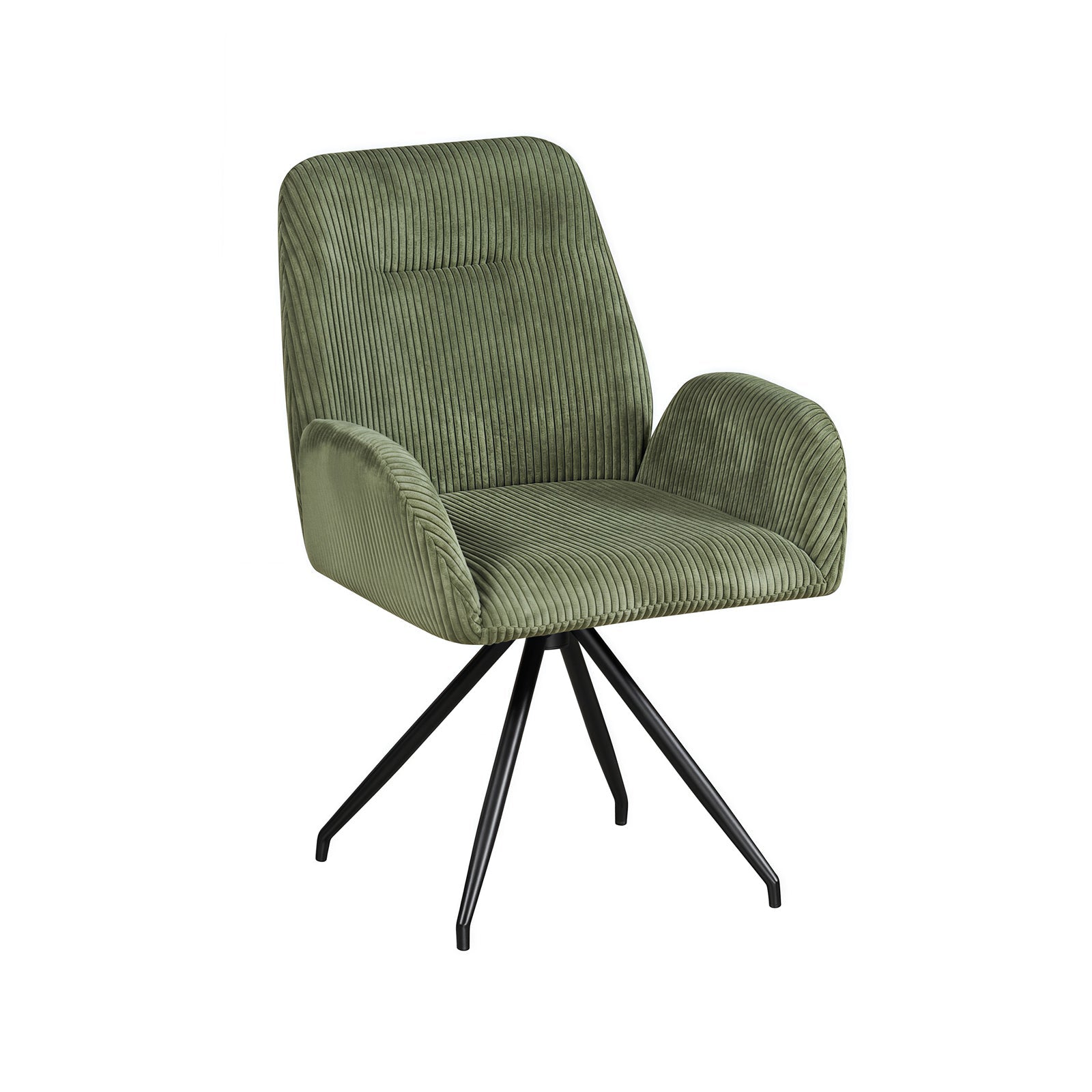 Kitchen & Dining Chairs: Dining Chair Linen Fabric Upholstered Seat Powder Coated Iron Legs