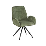 Kitchen & Dining Chairs: Dining Chair Linen Fabric Upholstered Seat Powder Coated Iron Legs