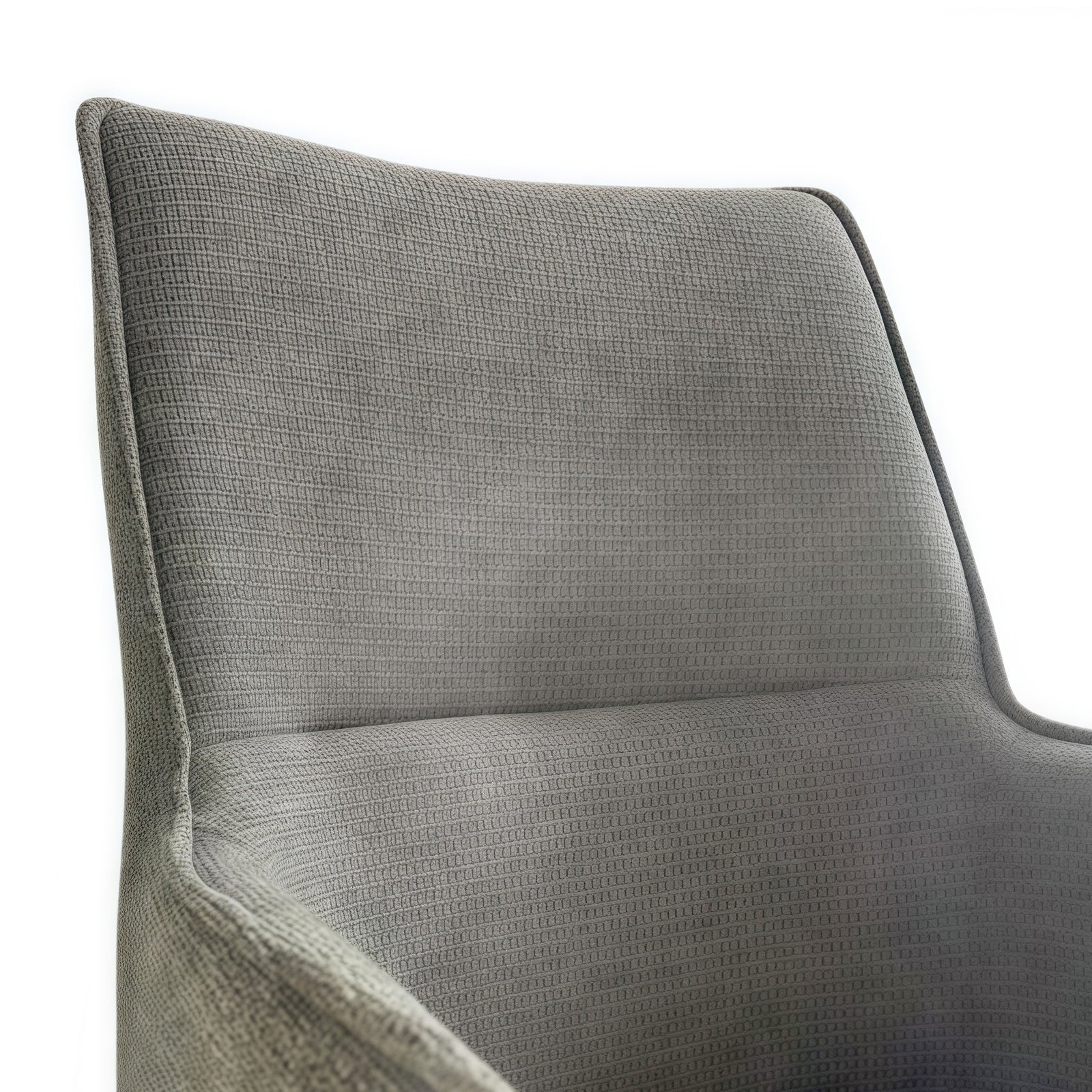 Kitchen & Dining Chairs: Dining Chair Green Linen Fabric Upholstered Seat Powder Coated Iron Legs