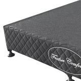 Mattress Base Ensemble Queen Size Solid Wooden Slat in Black with Removable Cover