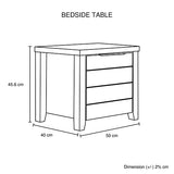 Bookcases & Shelves: 4 Pieces Bedroom Suite Natural Wood Like MDF Structure Queen Size Oak Colour Bed, Bedside Table & Tallboy