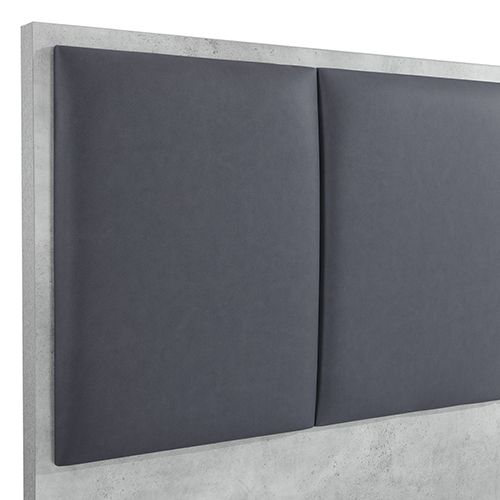 King 4 Pcs Bedroom Suite with Tallboy Fabric Combination of Black & Cement Colour