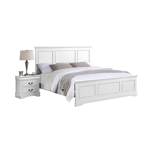4 Pcs Bedroom Suite Solid MDF King White