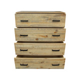Bedside Tables: 4 Pieces Bedroom Suite King Size in Solid Wood Antique Design Light Brown Bed, Bedside Table & Tallboy