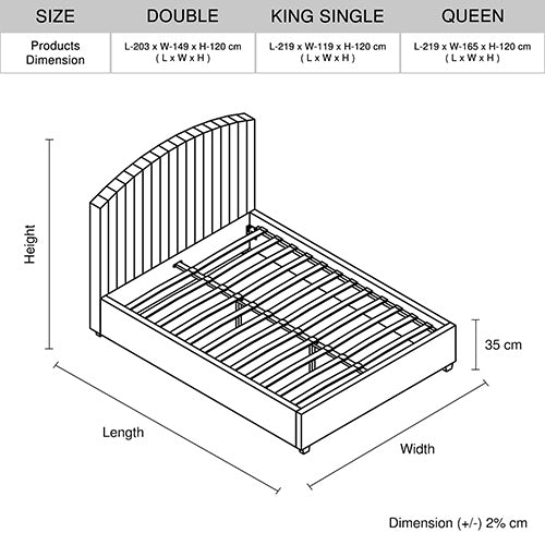 Beds & Bed Frames: Camelia King Single Size Bed Frame Pink Velvet Upholstery High Headboard Quality Slats Metal Structure