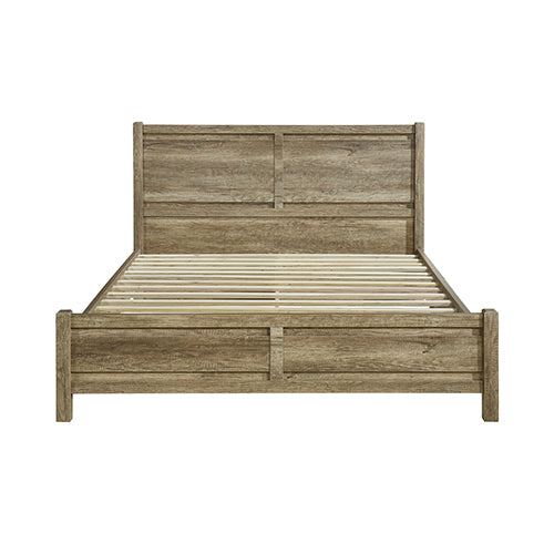 Beds & Bed Frames: Queen Size Bed Frame Natural Wood like MDF in Oak Colour