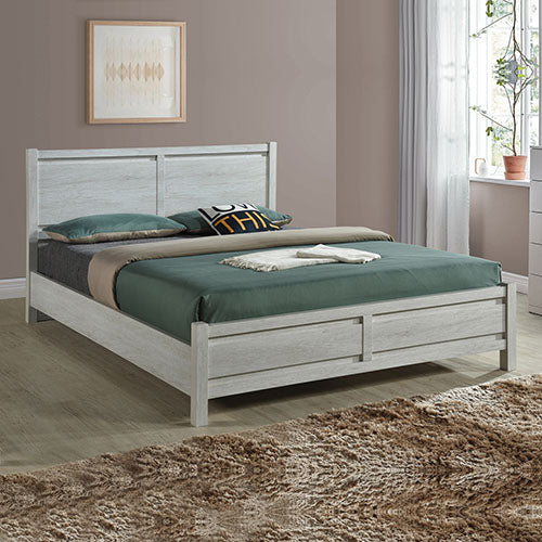 Beds & Bed Frames: Queen Size Bed Frame Natural Wood like MDF in Oak Colour