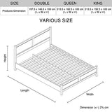 Queen Size Bed Frame Natural Wood like MDF in Oak Colour