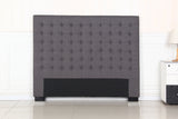 Headboards: Bed Head Queen Charcoal Headboard Upholstery Fabric Tufted Buttons