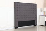 Headboards: Bed Head Queen Charcoal Headboard Upholstery Fabric Tufted Buttons
