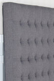Headboards: Bed Head Queen Charcoal Headboard Upholstery Fabric Tufted Buttons
