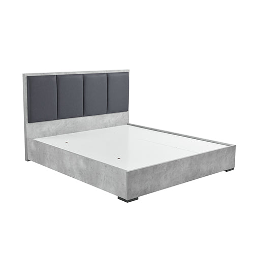 Beds & Bed Frames: Queen Bed Frame Fabric Upholstery MDF in Cement Colour