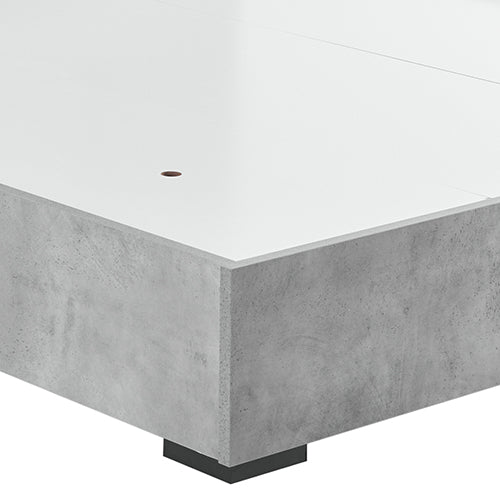 Beds & Bed Frames: Queen Bed Frame Fabric Upholstery MDF in Cement Colour
