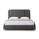 Arm Chairs & Recliners: Halcyon Bed Frame Air Leather Padded Upholstery High Quality Slats Polished Stainless Steel Feet