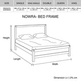 Beds & Bed Frames: Bed Frame King Single Size in Solid Wood Veneered Acacia Bedroom Timber Slat in Oak