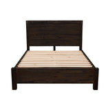 Beds & Bed Frames: Bed Frame Queen Size in Solid Wood Veneered Acacia Bedroom Timber Slat in Chocolate
