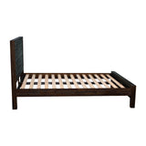 Beds & Bed Frames: Bed Frame Queen Size in Solid Wood Veneered Acacia Bedroom Timber Slat in Chocolate