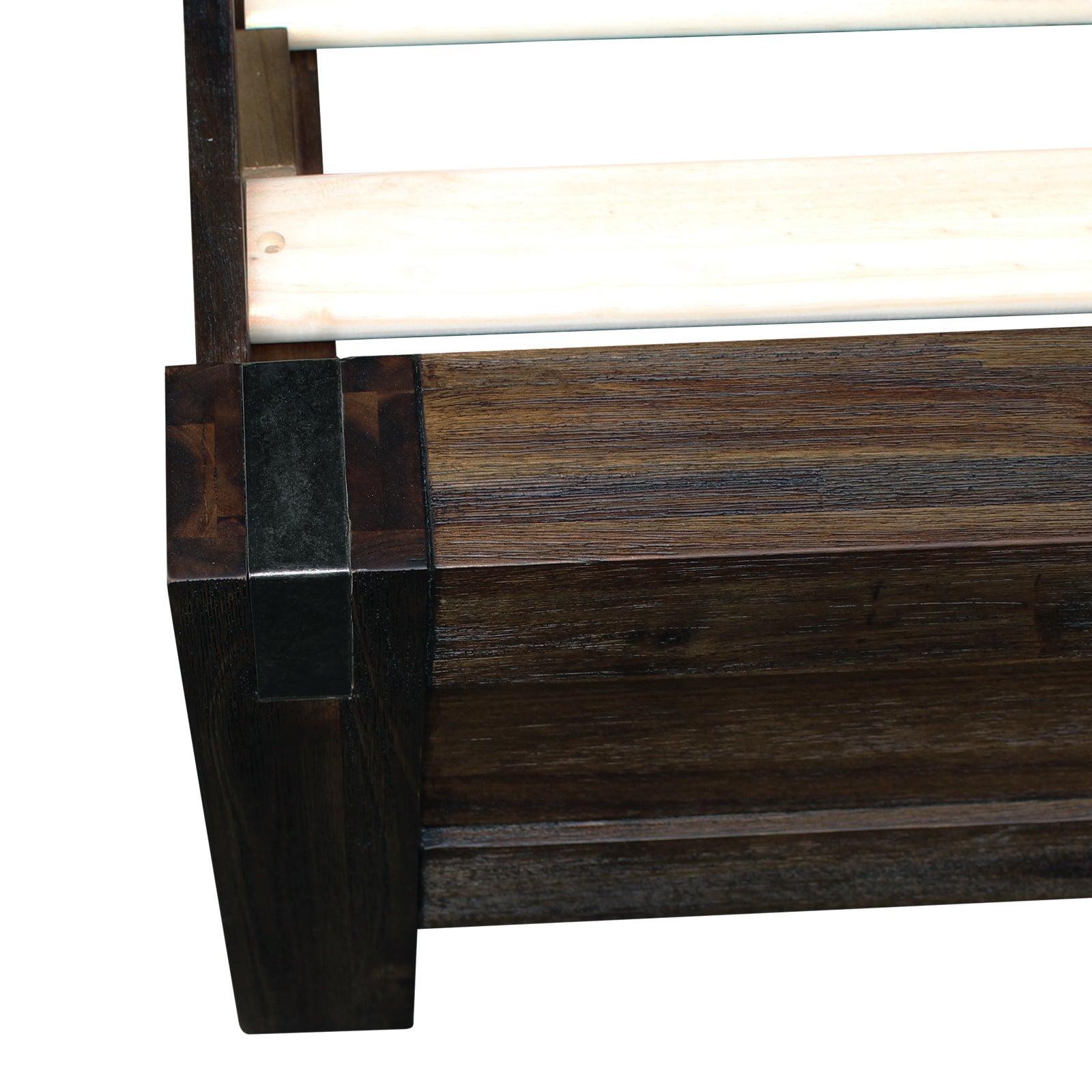 Beds & Bed Frames: Bed Frame Queen Size in Solid Wood Veneered Acacia Bedroom Timber Slat in Chocolate