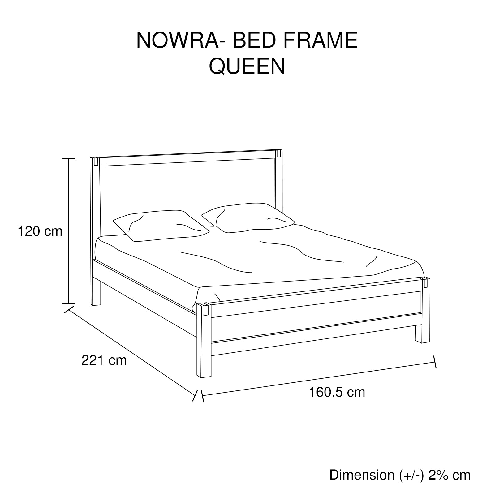 Beds & Bed Frames: Bed Frame Queen Size in Solid Wood Veneered Acacia Bedroom Timber Slat in Chocolate