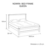 Beds & Bed Frames: Bed Frame Queen Size in Solid Wood Veneered Acacia Bedroom Timber Slat in Chocolate