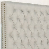 Bed Head King Size French Provincial Headboard Upholsterd Fabric Beige