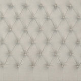 Bed Head King Size French Provincial Headboard Upholsterd Fabric Beige