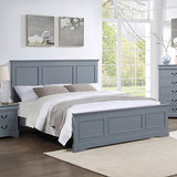 Beds & Bed Frames: King Bed Frame in Solid Wood with Slats Support in Grey colour