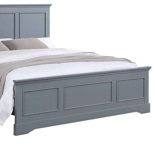 Beds & Bed Frames: King Bed Frame in Solid Wood with Slats Support in Grey colour